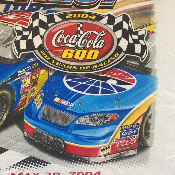 CHASE COCA COLA NASCAR 2004 THE THIRST FOR FIRST VINTAGE White AOP T Shirt in XL - Picture 6 of 12